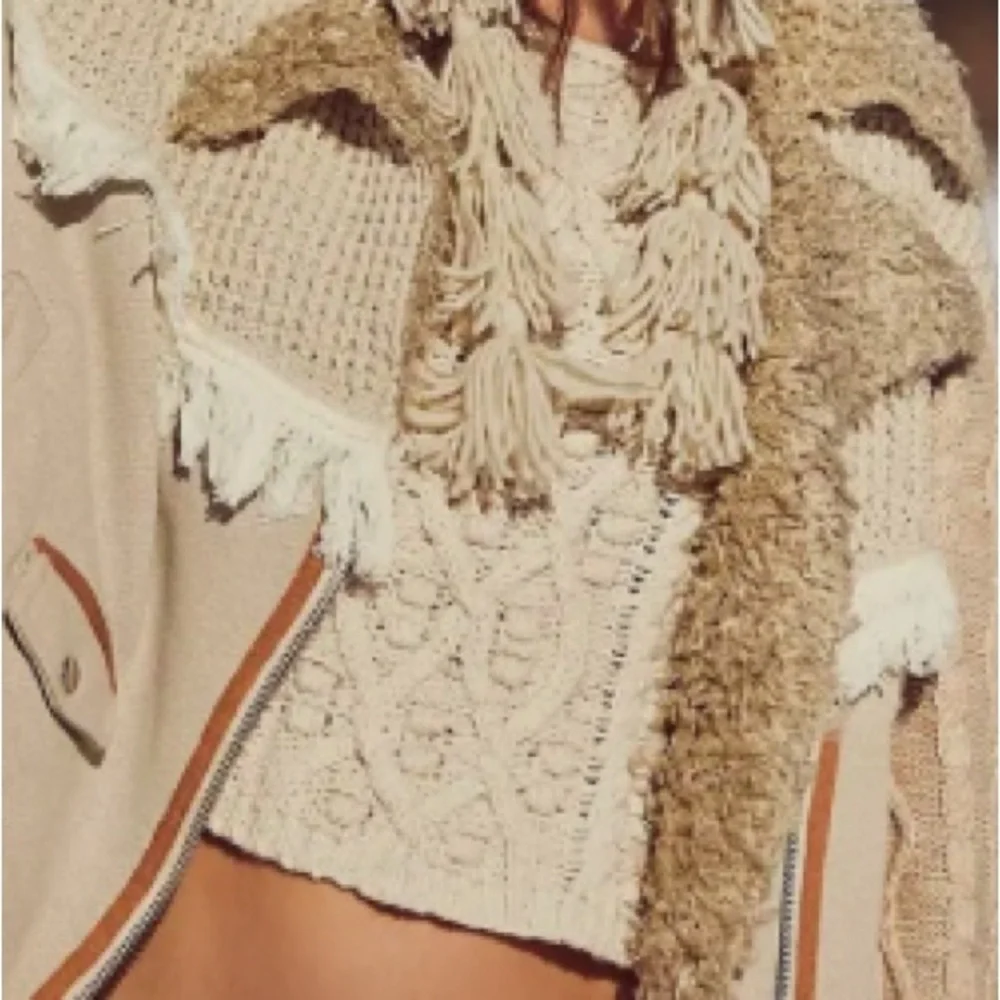 Free People Cozy Knit Mix Moto Jacket Winter White Sz S NWT - Picture 2 of 14